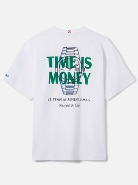 MC2 SAINT BARTH DELMAR T-SHIRT WITH TIME IS MONEY PRINT AND MAXI GRAPHIC SIZE L